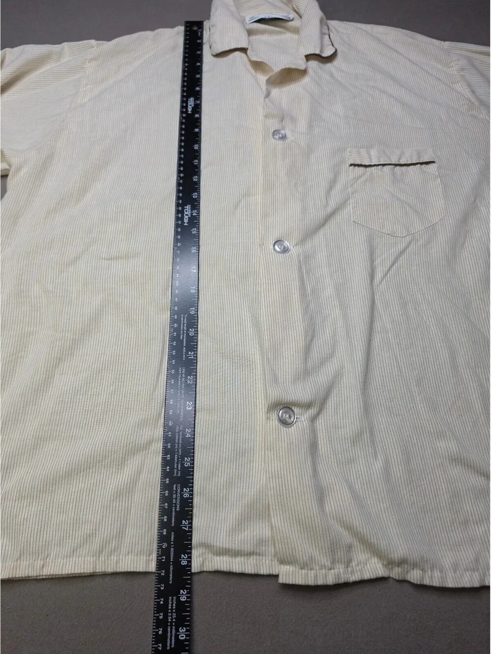 Vintage Fruit of the Loom Men’s XL Pajama Shirt Pinstripe Button Front Sleepwear